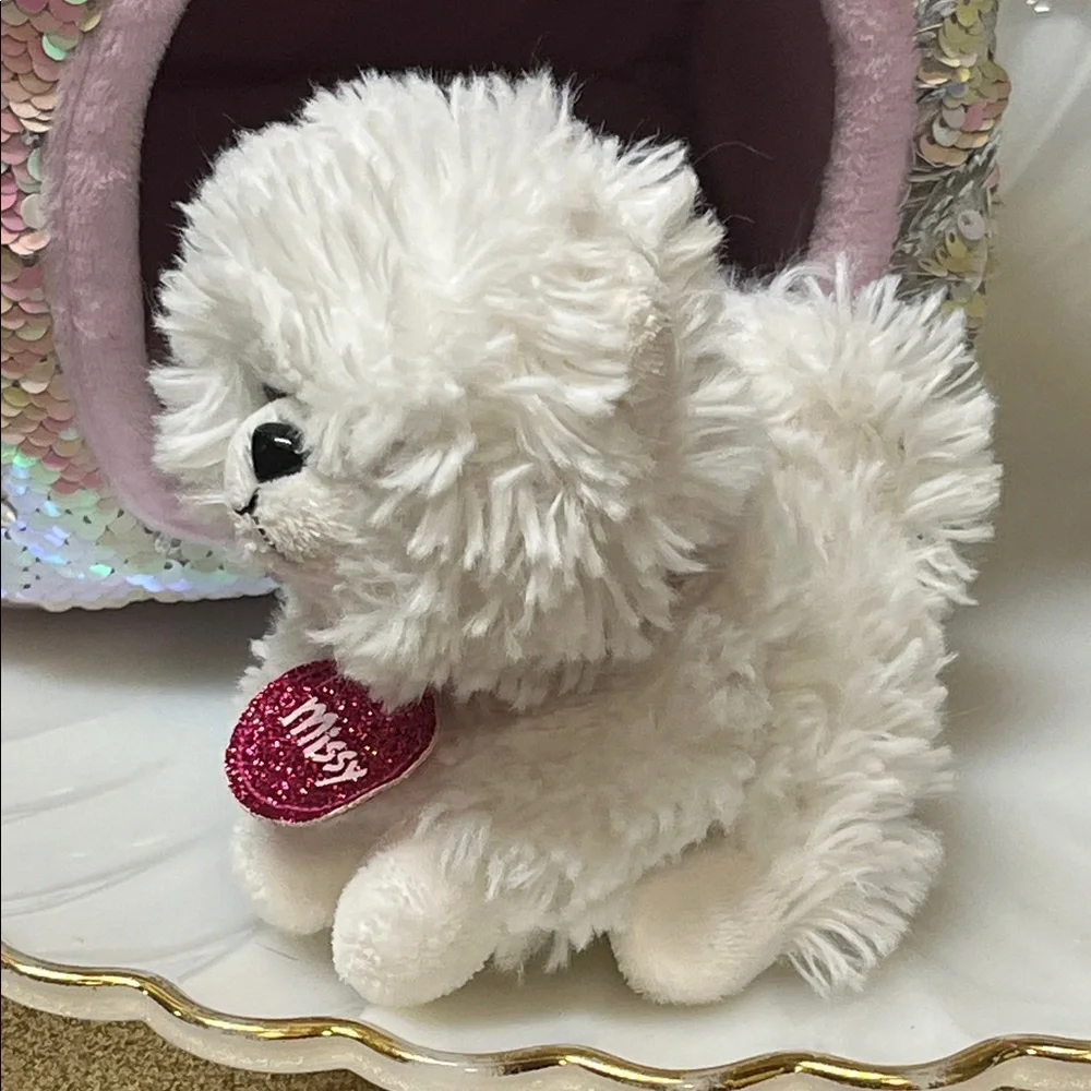 Sequin Plush Dog House with Puppy • Limited Edition